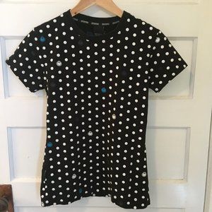 Nomis black & white stretchy t-shirt - size S/M